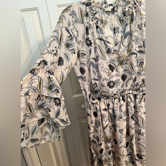 EUC Shoshanna Pale Pink Floral A-Line Silk Dress Size 0 - Picture 6 of 11